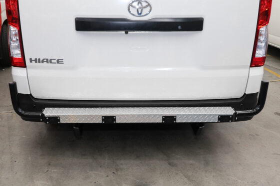 To Suit Toyota Hiace LWB & SLWB (05/2019+) - Slimline - Black Cowhorn Tail Light Protection - Rear Step/ Tow Bar - Image 6