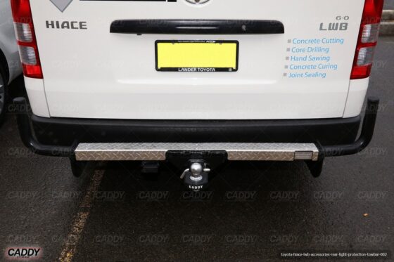 To Suit Toyota Hiace SLWB Cowhorn Protection Rear Step with Towbar - Image 5